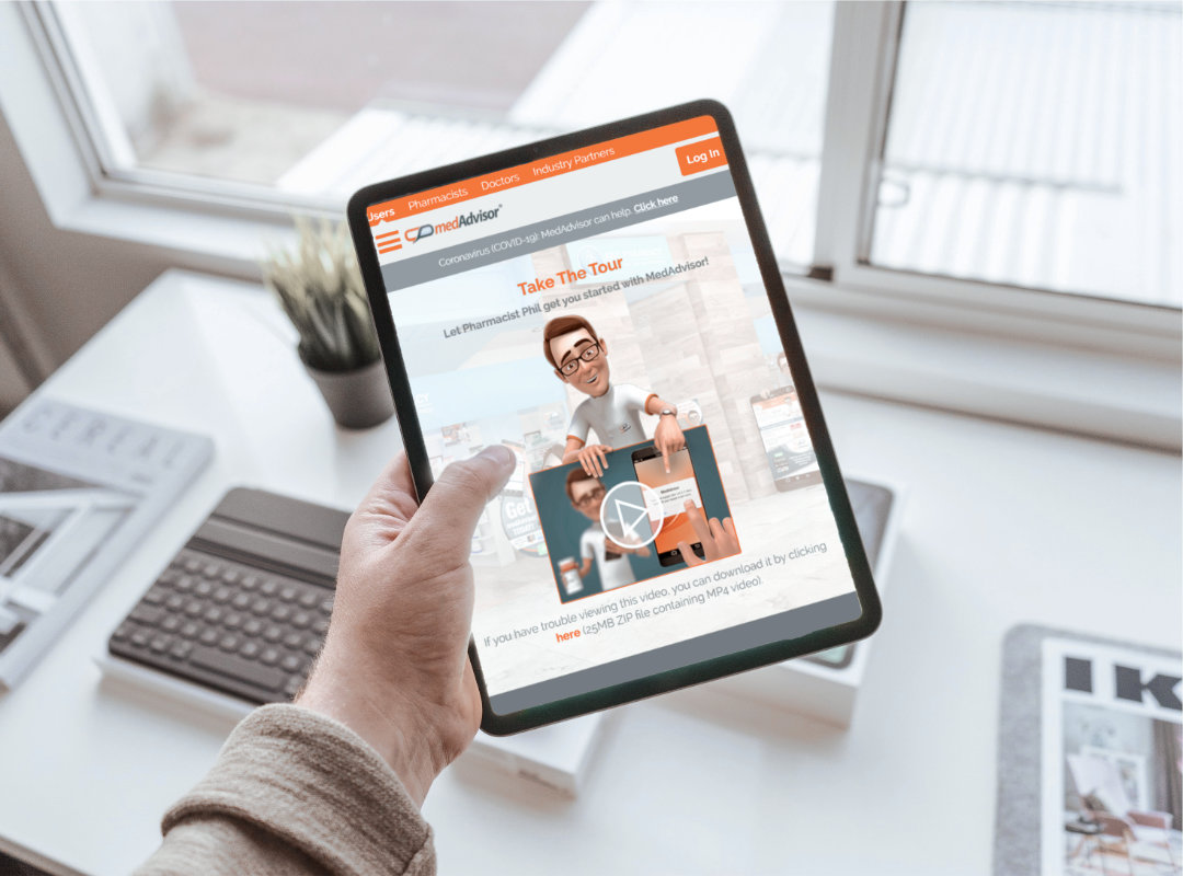 Online Medication or Prescriptions MedAdvisor App on Ipad